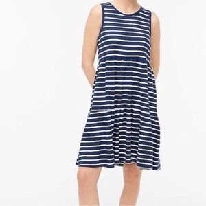 JCrew Navy Striped Sleeveless Dress